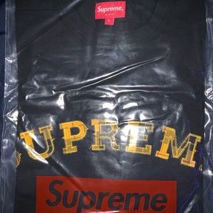 Supreme DS plaid appliqué S/S top